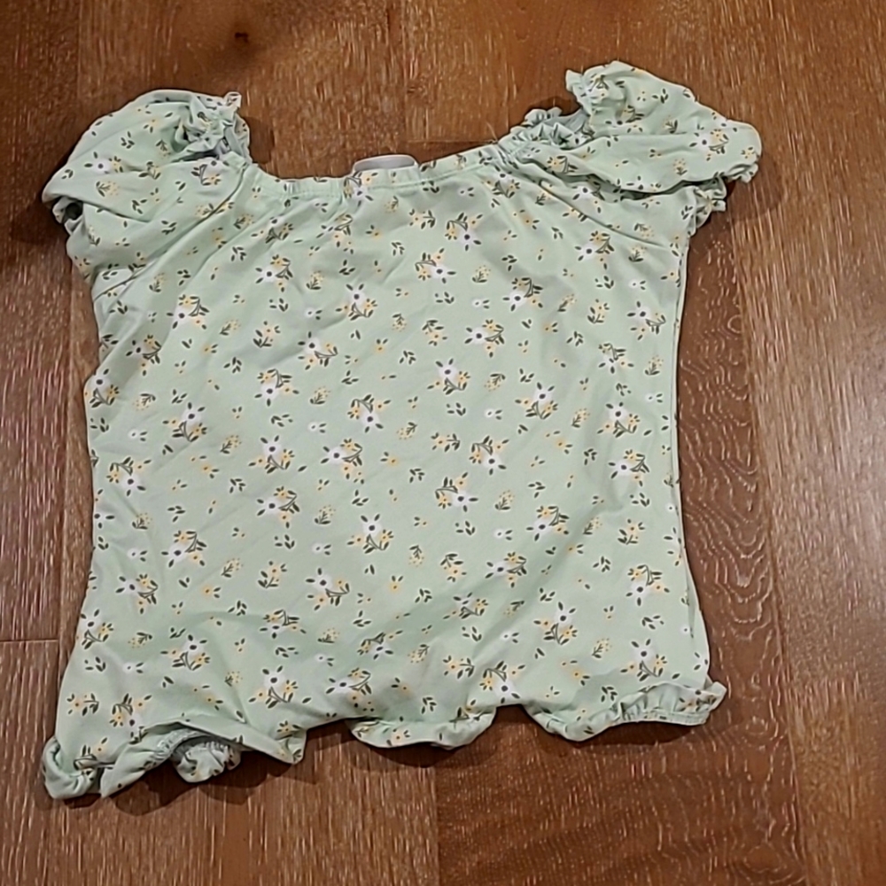 Lime Green Flower Top